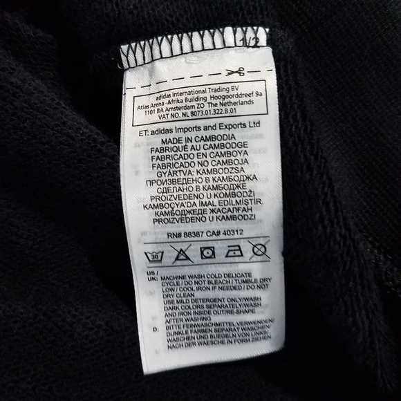 Adidas Cropped Hoodie CR4766 Black Noir Sweatshirt  Size XL NEW - Picture 7 of 11